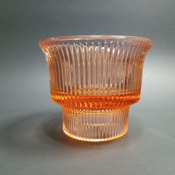Peach Glass Candle Holder Replacement Base for LE Smith Renaissance Chimney Lamp - Picture 7 of 11